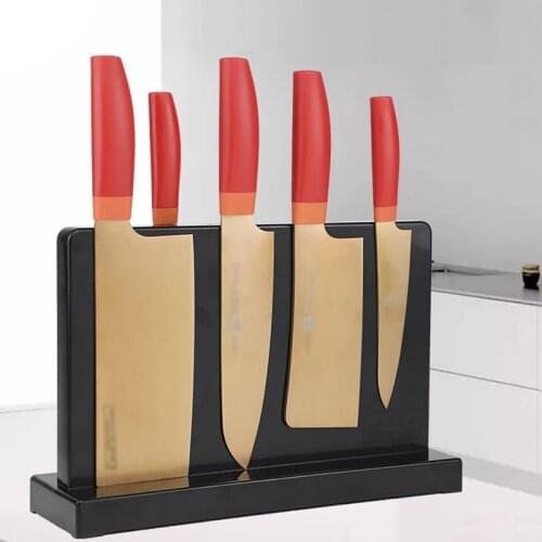 Double Sided Magnetic Knife Holder Thicken Stable Universal Multi-Knife Storage Rack Black Magnet Knives Stand Organizer Tools