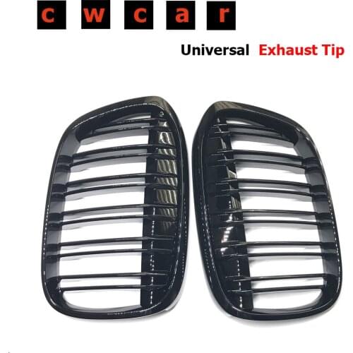 F48 ABS Dual Slat Front Bumper Grills Kidney Grille For BMW X1 F48 F49 5-Door Hatchback 2015 2016 Grill Mesh