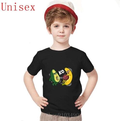 Avocado VS Banana T shirts men Funny avocado KO banana teen boys clothing Comic fruit fighting humor food meme guacamole tshirt