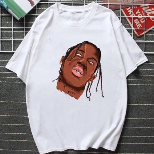 Funny Creative Design Travis Scott Men T Shirt New Style Hip-hop Manga Pattern Tops Summer Harajuku Hipster Streetwear Tee