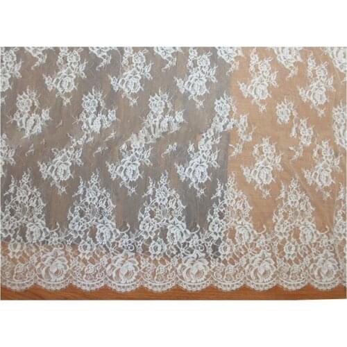 GLace 3M/Lot French Laces Fabrics High Quality Tulle French Eyelash Lace Fabric DIY Wedding Dress Decoration TX573