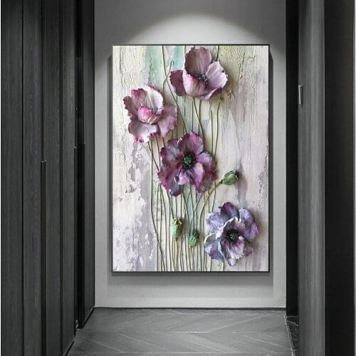 Canvas Painting Poster Purple Flower Wall Art Canvas Print Painting Modern Living Room Purple Floral Nature Home Decor Picture