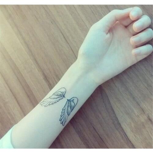 Angels Wing Waterproof Fake Tattoo Stickers Waist Body Warer Transfer Temporary Tatto Black Leg Tatoo Decals