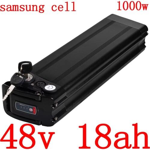 48V 1000W battery 48V 18AH electric bike battery 48v 12ah 15ah 18ah lithium battery use samsung cell Bottom discharg+2A charger