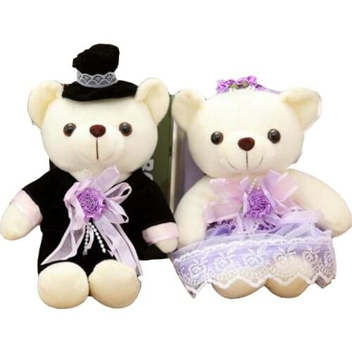 BOLAFYNIA Bear couple wedding children doll plush Stuffed toy for wedding baby gift