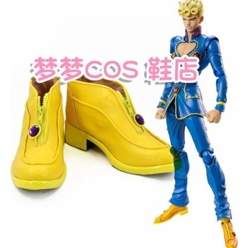 Anime JoJos Bizarre Adventure Giorno Giovanna Cosplay Shoes Boots JOJO Shoes Custom Made European Size