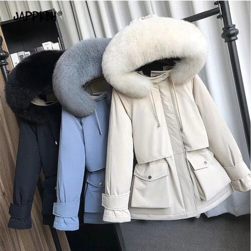 Faux Fox Fur Hooded Winter Coat Women Long Jacket Female Thick Warm Parkas Female 2020 Loose Oversized Pocket Outerwear Clothes