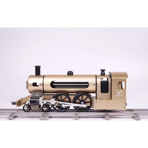 All metal Stirling engine metal puzzle assembly model toy retro four wheel steam train gift collection