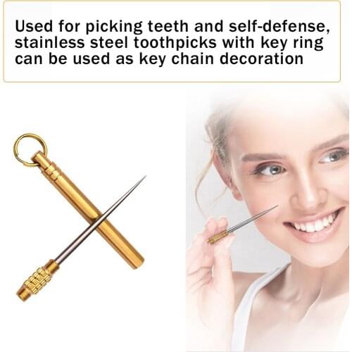 Outdoor Edc Portable Multifunctional Toothpick Bottle Fruit Fork Camping Tool Toothpick Tube Stronger Than Dental Floss