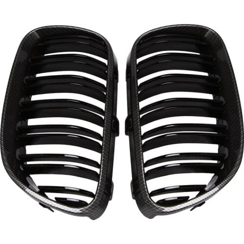 1 Pair Car Front Bumper Carbon Fiber Pattern Hood Kidney Sport Grilles for-BMW 3 Series E92 Coupe 2010-2014 51137254969
