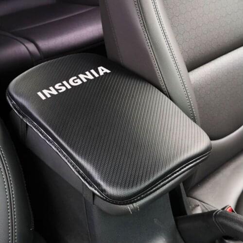 Carbon Fiber Texture Pu Leather Car Armrest Storage Protection Cushion For Opel Insignia