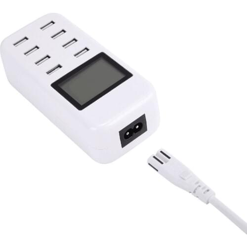 Universal 8 Port USB Charger LED Display Screen AC Socket USB Wall Charger for iPhone Samsung for iPad tablet PC Smart phone