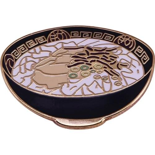 Gorgeous ramen bowl brooch funny noodles lovers foodie jewelry