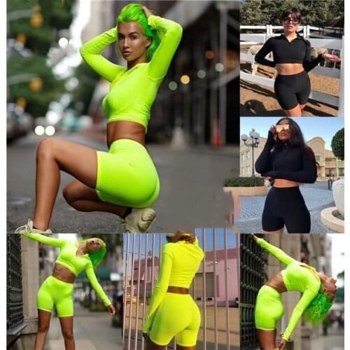 HIRIGIN Fashion 2Pcs Women Tracksuit Short Shirt Shorts Sets Active Wear Lady Clothes Suit