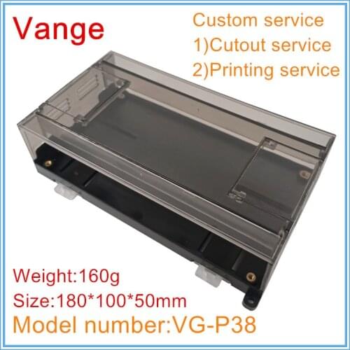 1pcs/lot din rail project box housing 180*100*50mm ABS plastic case enclosure housing for control PCB