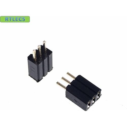 100pcs 1x3 P 3 pin 1.27mm Pitch Pin Header Female single row straight through hole DIP Rohs Lead free