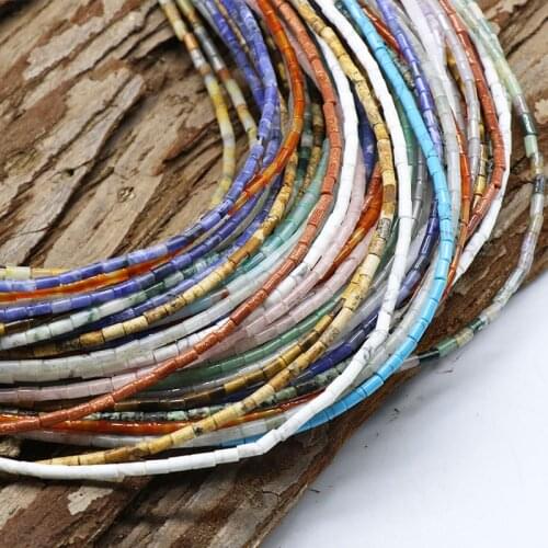 2x4mm Cylindrical shape Turquoises Beads Flat Natural Stone Loose Beads For Jewelry Making DIY Bracelet Wholesale