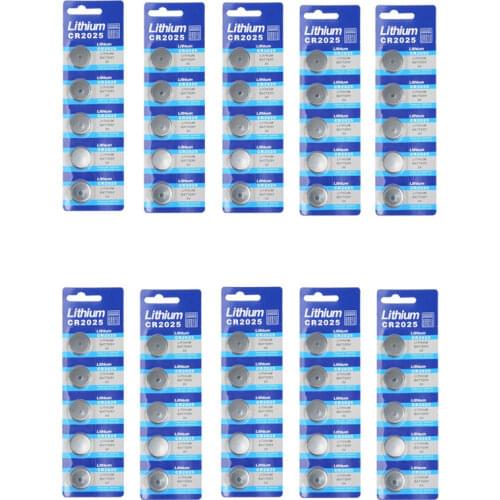 Lot 50pcs CR2025 BR2025 DL2025 KCR2025 2025 L12 EE6226 3V Lithium Battery Button Coin Cell Batteries For Camera Watch Toy Remote