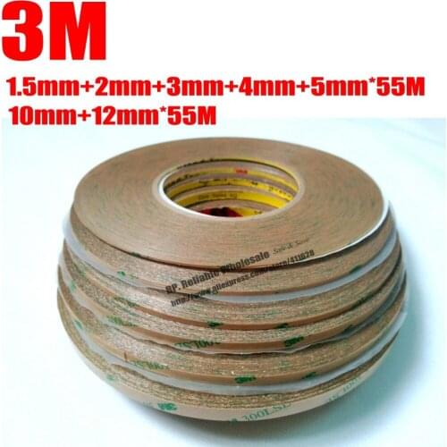 7 Roll (1.5mm/2mm/3mm/4mm/5mm/10mm/12mm) Super Strong Adhesion 3M 9495LE Tape for iphone 4 5 ipad Tablet Screen Display Digitzer