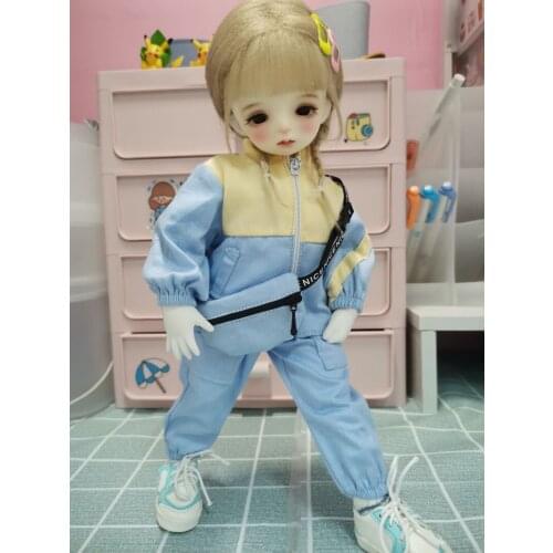 1/6 BJd Yosd va accessories Zipper contrast coat casual Fanny pack suit coat+pant+bag