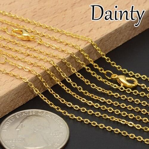 50 pcs - Dainty Necklace Chain Gold Color, Shiny Gold Dainty Choker Necklace 16, 18, 20 Inch Dainty Chain Necklace for Women