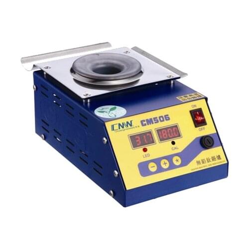 CM-506 Round high temperature lead free soldering pot titanium solder furnace tin melting digital display 220V 110V 0-400C 200W