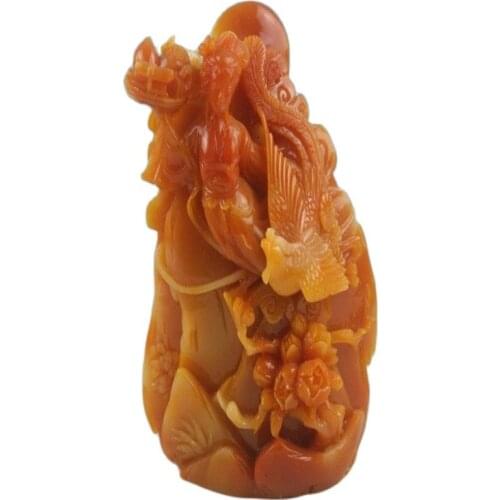 China Shoushan Stone Old Hand Carved Fairy Statue