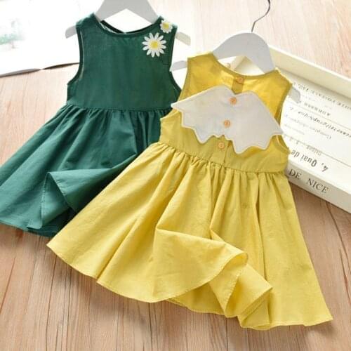 Girl wing cotton dresses 2020 New Spring summer new baby children kids casual dresses