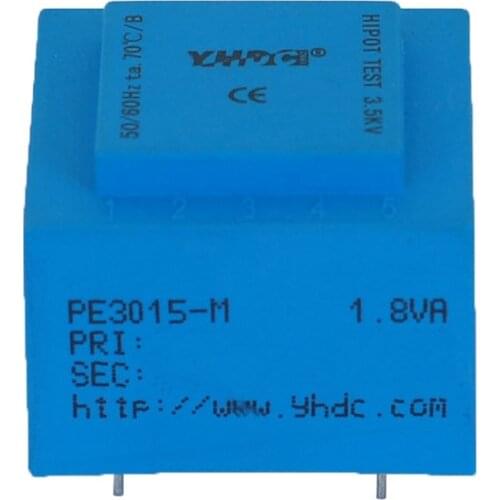 PE3015-M 1.8VA 110V/2*15V Expory resign encapsulated safety isolating transformer PCB Welding transformer power transformer