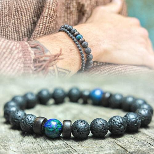 Men Bracelet Natural Moonstone Bead Tibetan Buddha Bracelet Chakra Lava Stone Diffuser Bracelets Men Jewelry Gift Drop Shipping