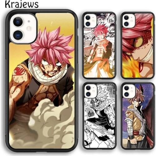 Krajews Anime Fairy Tail Natsu Dragneel Soft Phone Case Cover For iPhone 5 SE 6s 7 8 plus X XR XS 11 12 pro max Galaxy S8 S9 S10