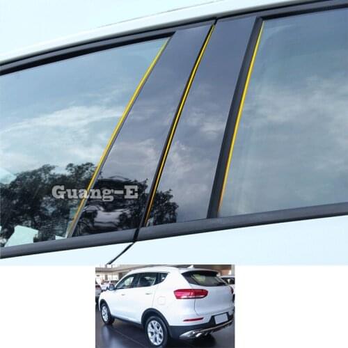 For Great Wall HAVAL H6 2011-2021 Car PC Material Pillar Post Cover Door Trim Window Piano Black Molding Sticker Plate Parts
