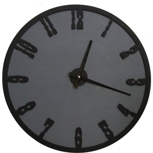 North Is Designed Black Decorative Wall Clock 48 Cm