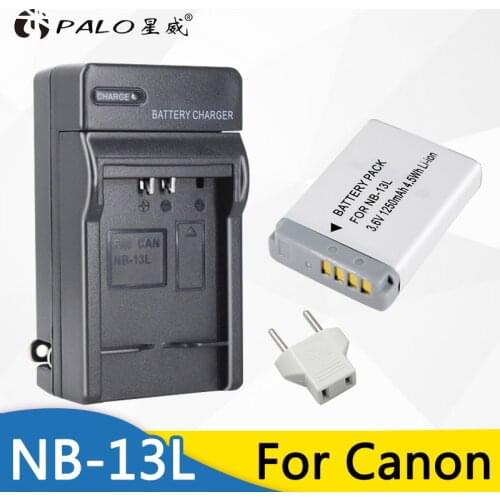 Palo 1x NB-13L 1250mAh Batteries and Battery Charger for Canon PowerShot G5 X, G7 X, G7 X Mark II, G9 X, SX720 HS Digital Camera