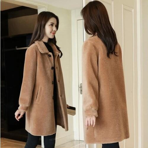 Jacket Women Faux Fur Coat Lamb Wool Coat Female Winter Loose Faux Fur Coat Veste Femme