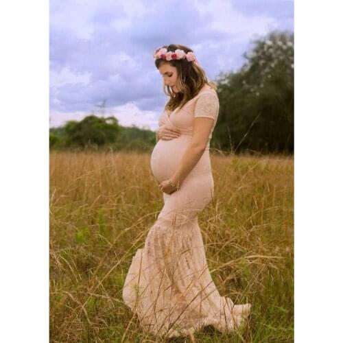Maternity Gown Lace Maxi Dresses Women Clothes Photography Pregnancy Dress Maternity Dresses for Photo Shoot Sexy Pregnant Dress