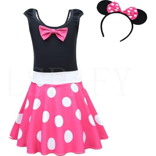 Disney Minnie Mouse Dress Girls Dress Cute Lovely Children Clothing Toddler Kids Dresses Clothes for 2-10 Years