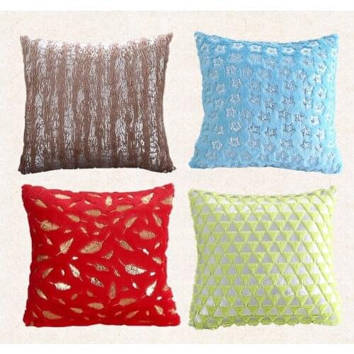 Cushion Covers For Sofa Car Living Room Decor Plush Gold Stamping Pillowcases Geometric Cushions Covers Throw Pillow Case Cojine