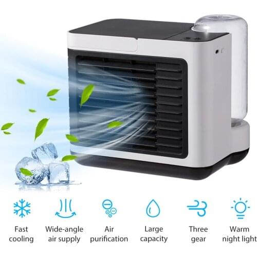 Portable Air Cooler USB Charging Desktop Air Conditioner Humidifier Cooling Fan For Home Office