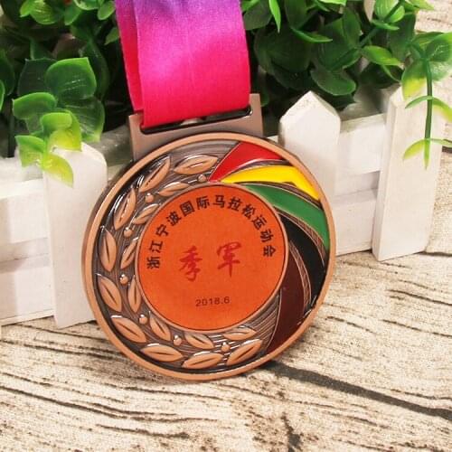 New style bid size zinc alloy rainbow medal sports competitions school sports medal sports gold silver bronze medal free print