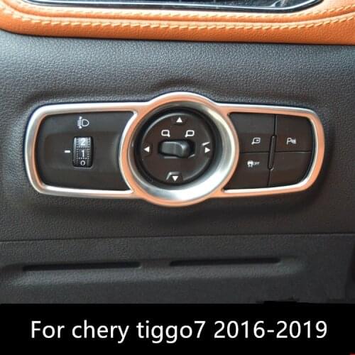 For chery tiggo7 tiggo 7 2016-2019 Car headlight control panel frame stainless steel decorative frame button sequins