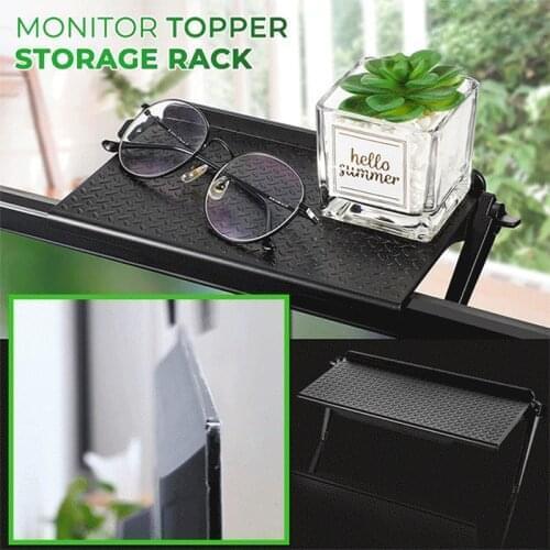 Adjustable Screen Topper Shelves LCD Display Rack Computer Monitor TV Storage Bracket Organizer Desktop Holder For Home Office