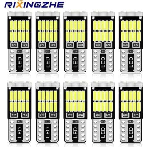 RXZ W5W Led 10PCS Canbus T10 Led Bulbs 168 194 6000K White Signal Lamp Dome Reading License Plate Light Car Interior Lights Auto