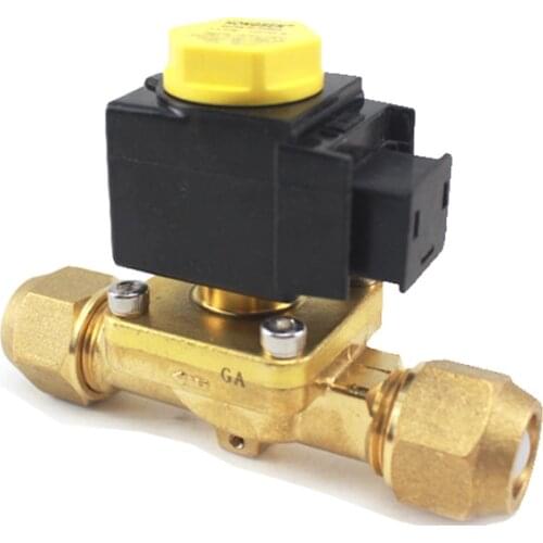 Solenoid Valve for Refrigeration Cold Storage Air Conditioning Heat Pump Accessories 3/8 male Thread Connection 12VDC
