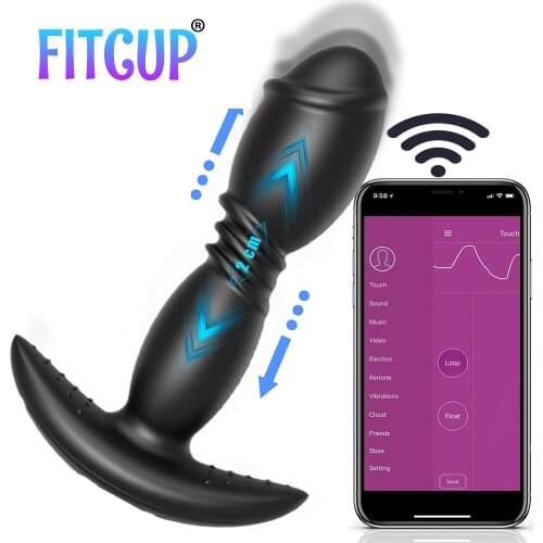 Telescopic APP Bluetooth Anal Vibrator Dildo Big Butt Plug Male Prostate Massager Adult Sex Toy for Men Women Masturbator Gay