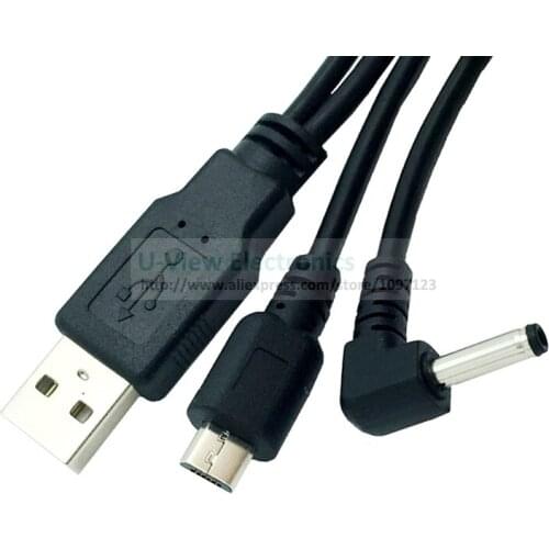 USB 2.0 A Type Male to Micro 5Pin Male Extension Data Cable With Extra DC 3.5x1.35MM Power Plug Data Y Cable/Free Shipping/1PC