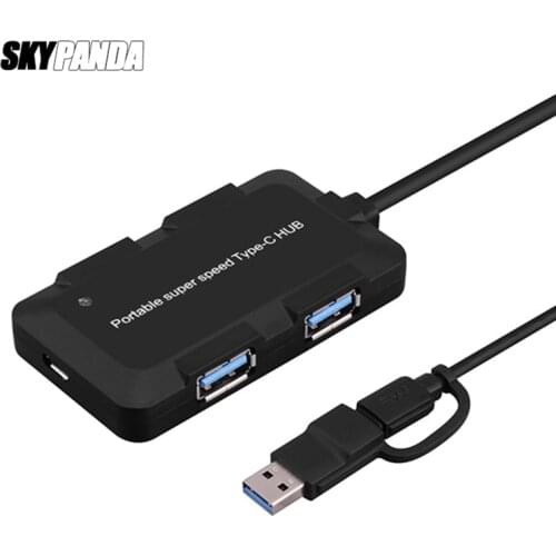 USB3.0 Type-C 2 In 1 USB HUB 4-Port 5Gbps Super Speed Micro USB Charging OTG Adapter For PC Laptop Mac Book Xiaomi GALAXY S8