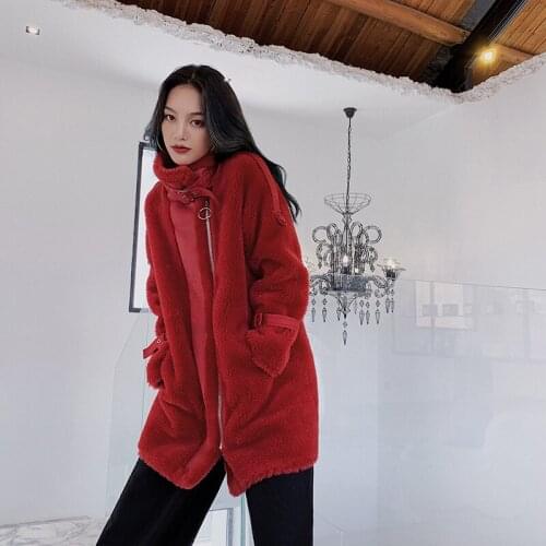 Real Fur Coat Women Sheep Shearing Winter Coat Women Korean Wool Jacket Womens Clothing Abrigos Mujer Invierno 2020 Z183 YY1051