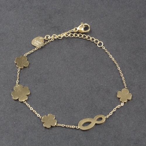 Ladies Bracelet Punk Double Gold Bracelet Stainless Steel Bracelet Pattern Pendant Bracelet Baubles bracelets Ladies Jewelry