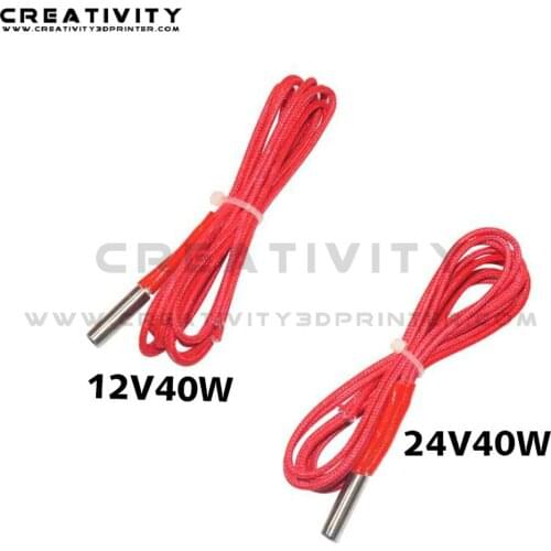 3D Print Part 12V 40W 1M Ceramic Cartridge Heating tube 6*20mm For Extruder Part Heating Tube Heat 12V/24V 40W Extrusion Heater